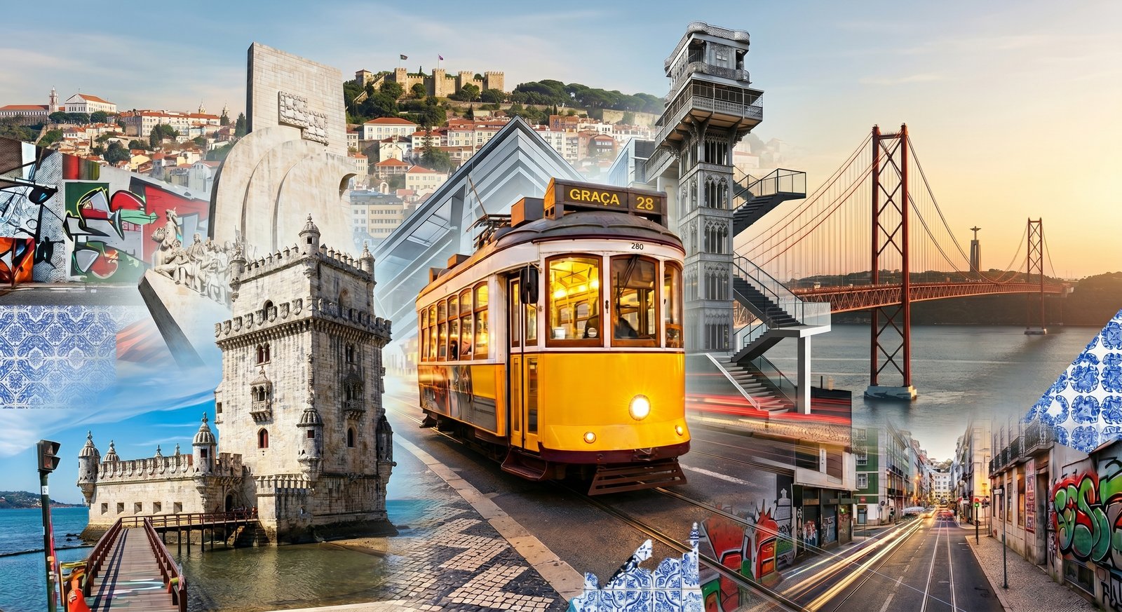Elétrico de Lisboa nas ruas históricas